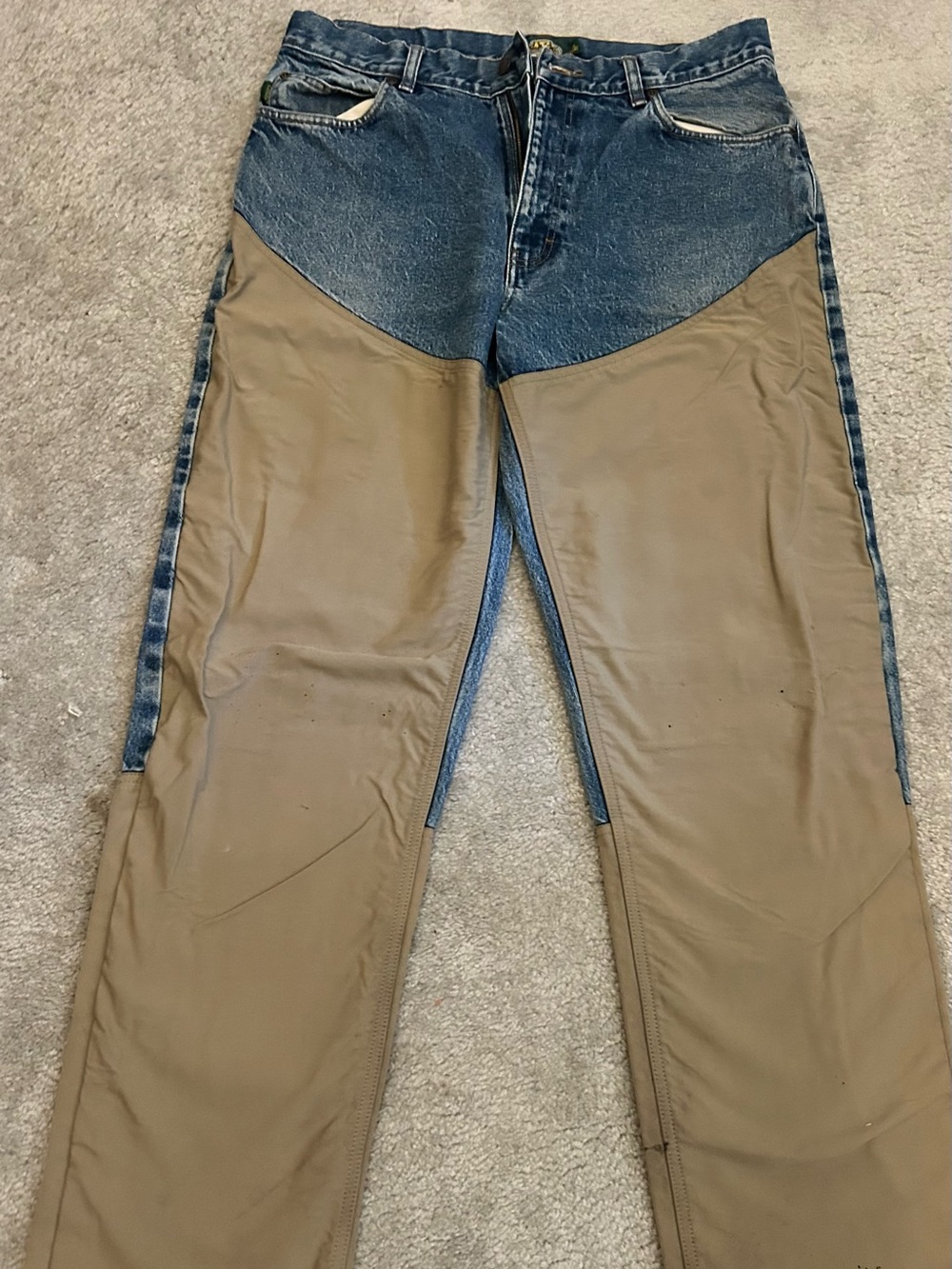 Cabela's Two-Tone Straight Jeans in Blue and Tan
